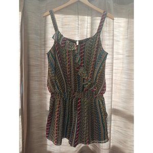 Womens Alan Schwartz Elegant Colorful Romper Elastic Waist Lined & Pockets Large